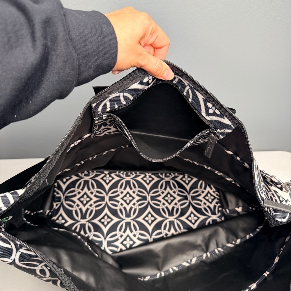 Vera Bradley Concerto Geometric Black and White Travel Bag - Picture 14 of 16